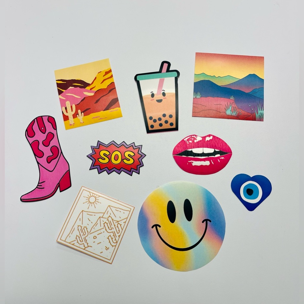 9-Piece Assorted Waterproof Sticker Set - Picture 2 of 3
